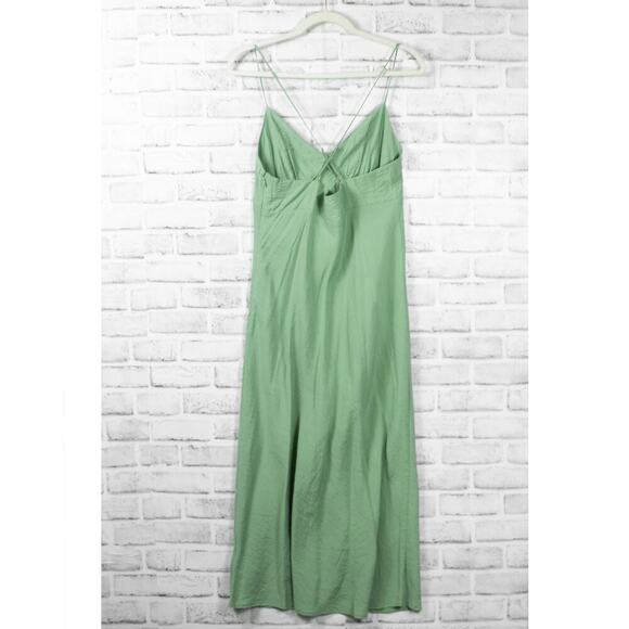 Madewell Green Cami Sleeveless Sweetheart A Line Slip Midi Dress Women Size 8 - Picture 5 of 11